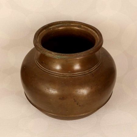 Vintage Brass Cooking Pot from South India for Flower Decoration