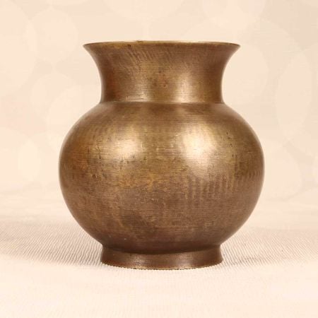 Plain Finish Handmade Brass Holy Water Pot for Rituals