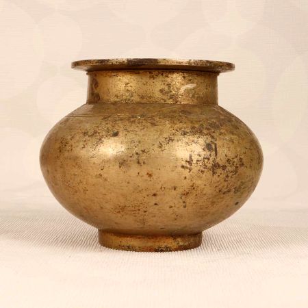 Beautiful Brown Finish Brass Holy Water Pot from South India