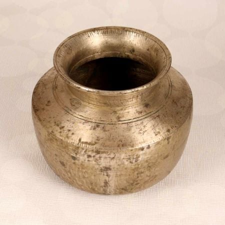 Vintage Finish Handmade Brass Holy Water Pot for Rituals
