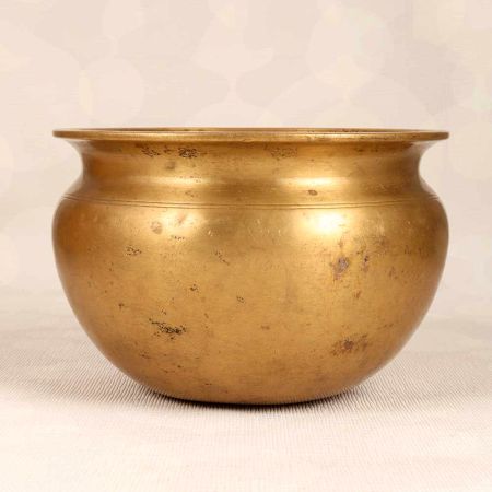 Handmade Plain Brown Finish Holy Water Pot Made of Brass