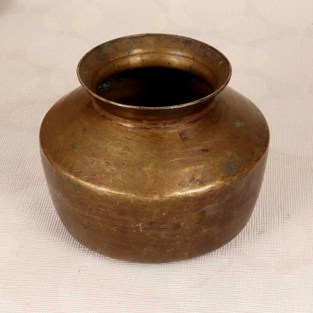 Beautiful Sturdy Brass Holy Water Pot in Brown Finish