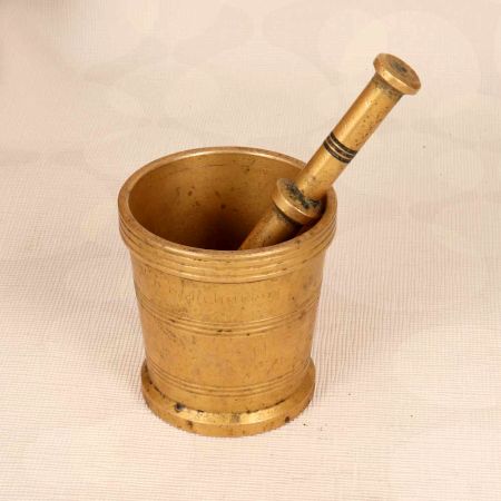 Vintage Finish Handmade Pestle and Mortar from South India
