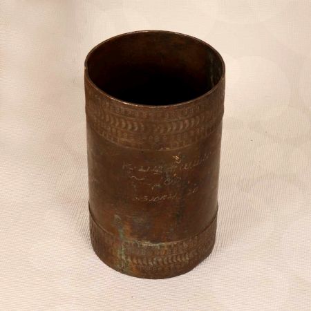Traditional Finest Brass Measurement Bowl in Cylindrical Shape