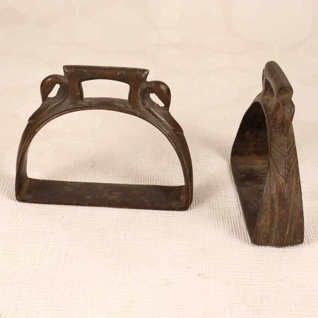 Handcrafted High-Quality Brass Horse Stirrups in Brown Finish in Pair