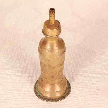 Traditional Gujarati Brass Oil Lamp in Vintage Brown Finish