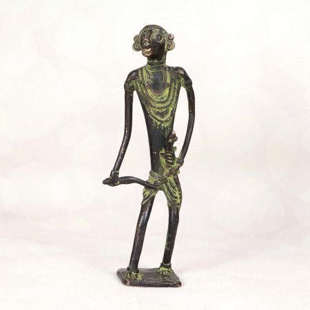 High-Quality Brass Tribal Man Figure Statue for Decoration