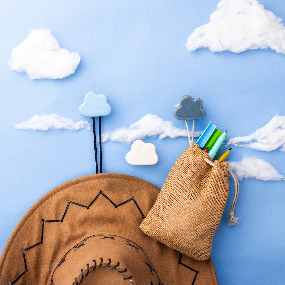 Multicolor Ceramic Cloud Modern Kids Wall Hook-Pack of 3