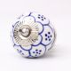 Blue Poinsettia Flower Cabinet Knob