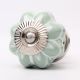 Sage Green Flower Medium Ceramic Melon Cabinet Knob