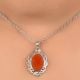 92.5 Sterling Silver Pendant Frame Studded With Red Carnelian Stone