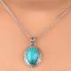 92.5 Sterling  Silver Turquoise All Season Pendant for Women