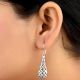 Long Tear Drop Celtic Knot 92.5 S Silver Drop Earrings