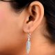 Leaf Design 92.5 Sterling Silver Dangler Earrings For women
