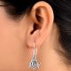 G Letter 92.5 Sterling silver Earrings Engraved Tribal Design Earrings