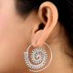 Spiral Drop 92.5 Sterling Silver Earrings With Leaf design