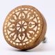 Handmade White and Brown Wooden Round Dresser Knobs
