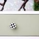 Check Pattern Drawer Knob Made of Wood and Resin
