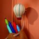Multicolor Ceramic Hot Air Balloon Modern Kids Wall Hook-3 Pieces