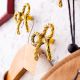 Decorative Gold Bow Metal Wall Hooks- Pack of 3 Pieces