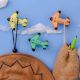 Modern Multicolor Aeroplane Metal Wall Hooks-3 Pieces