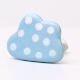 Sky Blue White Dot Cloud Ceramic Cabinet Knob