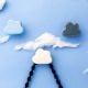 Multicolor Ceramic Cloud Modern Kids Wall Hook-Pack of 3