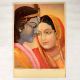 Vintage Oleograph Paper Print of Radha Krishna for Hanging