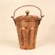 Traditional Vintage Copper Bucket with Lid for Decoration