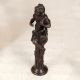 Vintage Brass Statue of Musician Playing Sarangi for Home Decor