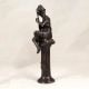 Vintage Brass Statue of Musician Playing Sarangi for Home Decor