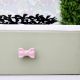 Pink Ceramic Bow Cabinet Knob