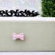 Pink Ceramic Bow Cabinet Knob