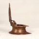 Beautiful Brown Brass Gajlaxmi Oil Lamp for Prayer Room