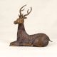 Vintage Finest Brass Sitting Deer Statue in Tribal Art from Odisha