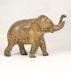 Handmade Engraved Brass Elephant Statue in Vintage Finish for Decor
