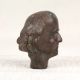 Dark Finish Brass Male Head Statue in European Art for Decor