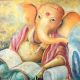 Lord Ganesha Canvas Painting for Prayer Room