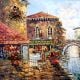 Vintage Canvas Oil Painting of Venice City for Hanging