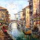 Vintage Canvas Oil Painting of Venice City for Hanging