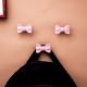 Pink Ceramic Bow Modern Wall Hook-Pack of 3