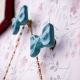 Turquoise Green Ceramic Bow Modern Wall Hook-Pack of 3