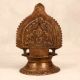 Handmade Vintage Finish Brass Gaja Laxmi Oil Lamp for Decor