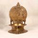 Handcrafted Indian Holy Brass Gaja Lakshmi Oil Lamp for Temple