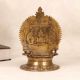 Handcrafted Indian Holy Brass Gaja Lakshmi Oil Lamp for Temple