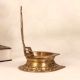 Handcrafted Indian Holy Brass Gaja Lakshmi Oil Lamp for Temple