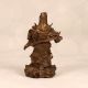 Handmade Vintage Brass Guan Gong Warrior Statue in Brown Finish