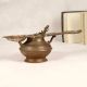 Vintage Finish Brass Ghee Lamp with Spoon for Prayer Room