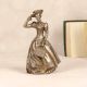 Premium Metal Standing Lady Statue in Silver Finish for Decor