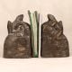 Handmade Vintage Finish Brass Frog Bookends in Set of 2
